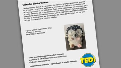 Tedi retira del mercado una lámpara solar de erizo por contener niveles elevados de plomo y cadmio en las soldaduras