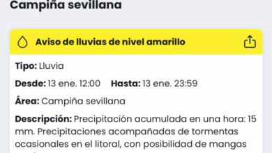 Alerta amarilla por lluvias para este martes