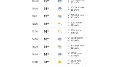 Previsión por horas de la lluvia de hoy