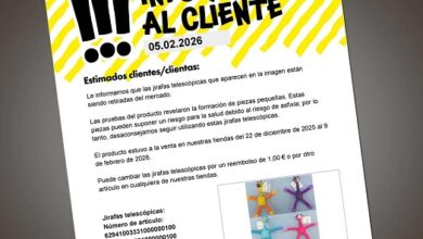 Tedi retira del mercado unas jirafas telescópicas de juguete por riesgo de asfixia