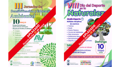 La previsión de lluvias para este próximo sábado y domingo obliga al aplazamiento del VIII Día del Deporte en la Naturaleza y las III Jornadas de Sensibilización y Educación Ambiental