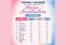 CASA | Recorrido y horarios de la procesión de María Auxiliadora Coronada, San Juan Bosco y Santo Domingo Savio y Bendición de María Auxiliadora a la ciudad de Alcalá.