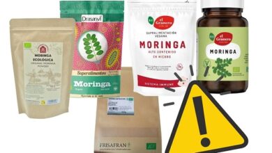 Alertan de la presencia de Salmonella en productos de moringa ecológica marca El Granero, The Saffron Company JJ, Frisafran y Drasanvi