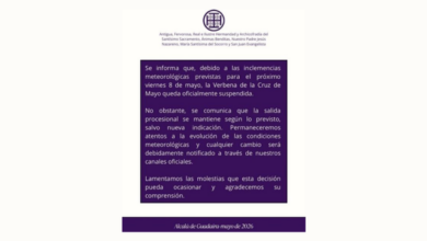 Se suspende la verbena de la Cruz de Mayo por el mal tiempo