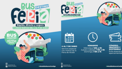 ¡Bus GRATIS cada 15 min aprox. para disfrutar de la Feria de Alcalá sin preocupaciones!