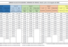 Horarios de verano de los autobuses urbanos de Alcalá