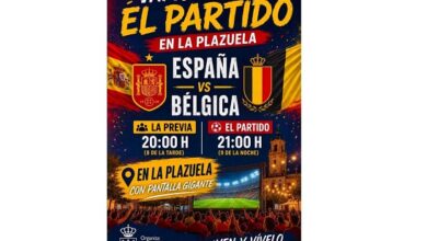 España - Bélgica, en pantalla gigante este viernes en La Plazuela