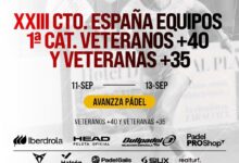 Alcala acoge el XXIII Campeonato de España de Equipos de 1ª Categoría de Veteranos (+40 y +35) en AVANZZA Pádel