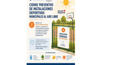 AVISO IMPORTANTE: CIERRE DE INSTALACIONES DEPORTIVAS MUNICIPALES AL "AIRE LIBRE" PARA HOY JUEVES 3 DE SEPTIEMBRE